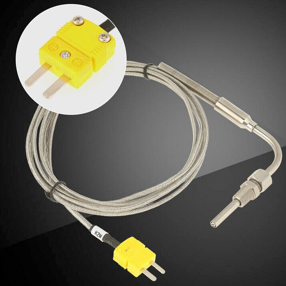 كابل تمديد مزدوج حراري لقياس درجة الحرارة مُغلف بـ PTFE بني بسلكين مع قابس مزدوج حراري لمستشعر الاتصال المباشر من النوع K